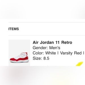 Mens 8.5 retro 11 cherry!